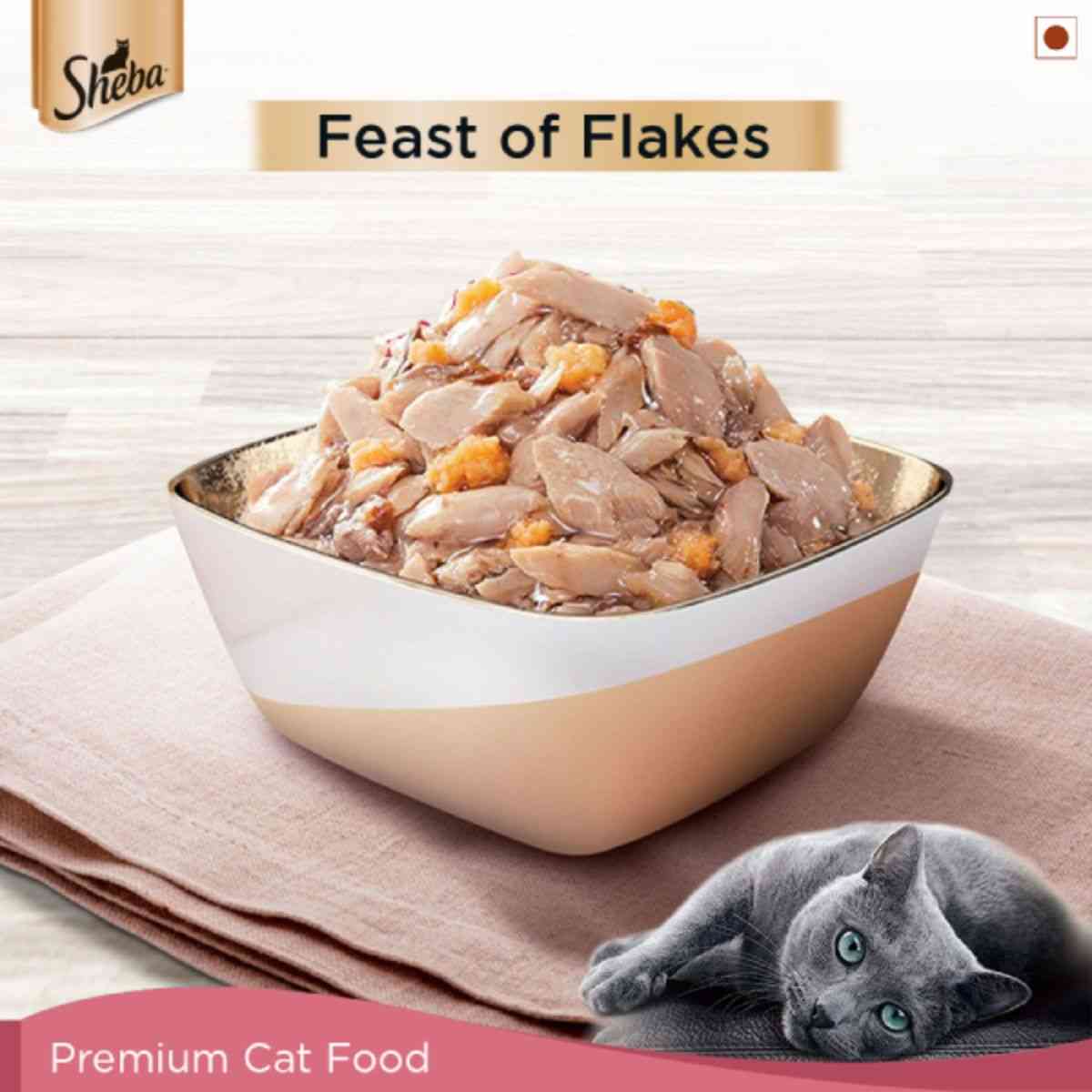 Sheba Premium Fish Mix Skipjack & Salmon Wet Cat Food - 35 gm