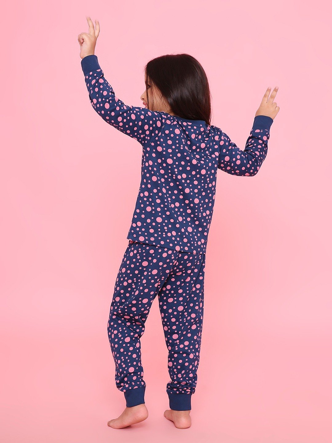 Girls- 2 piece printed cotton jogger lounge set