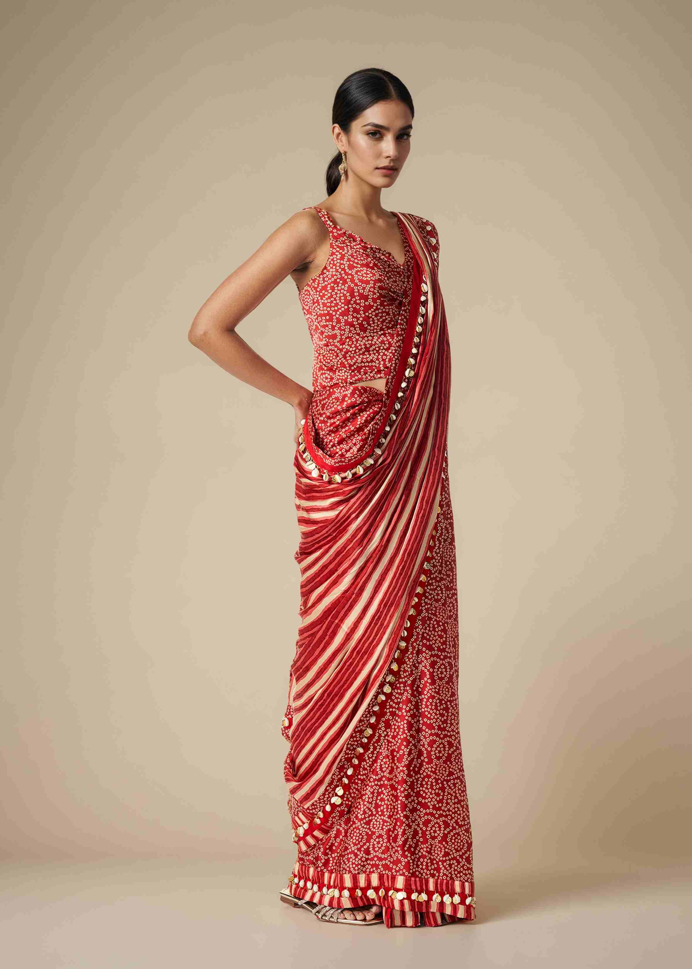 Maroon Saree