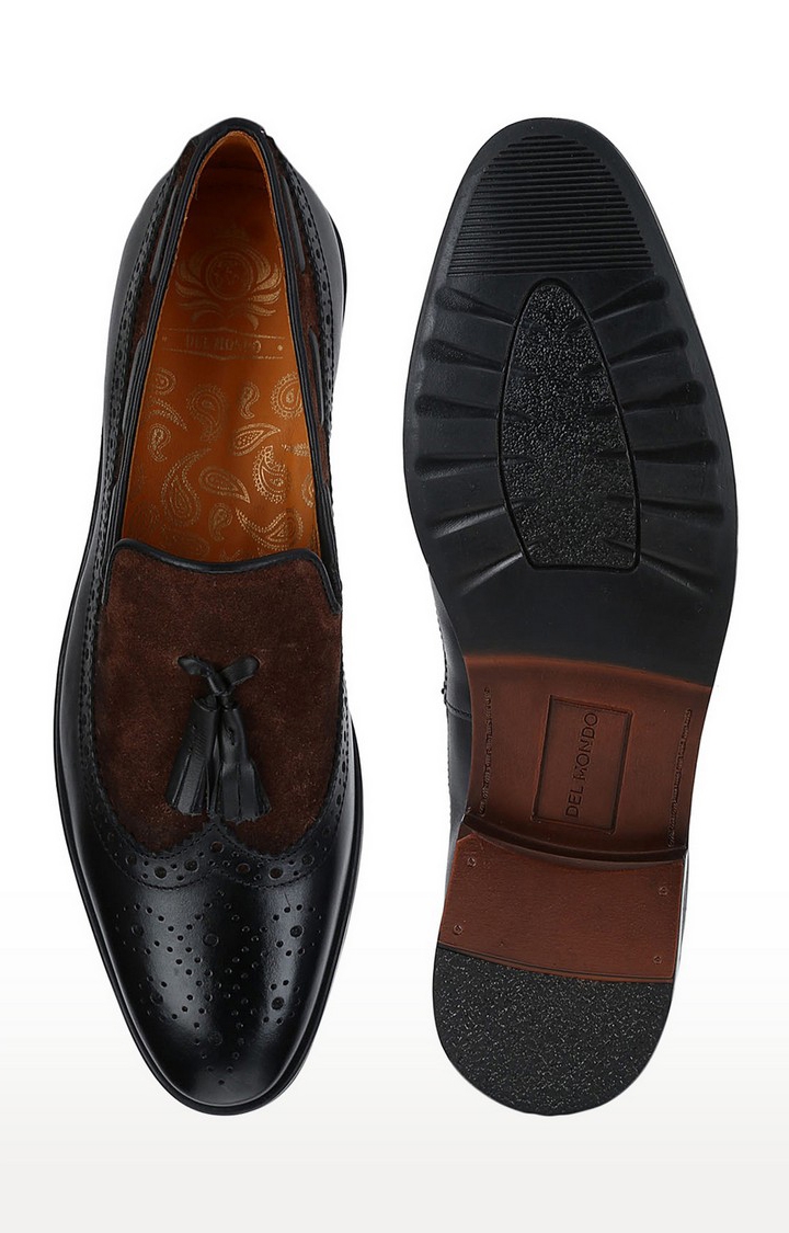 Del Mondo Genuine Leather Multicolour Tazzle Slipon Loafer Shoe For Mens