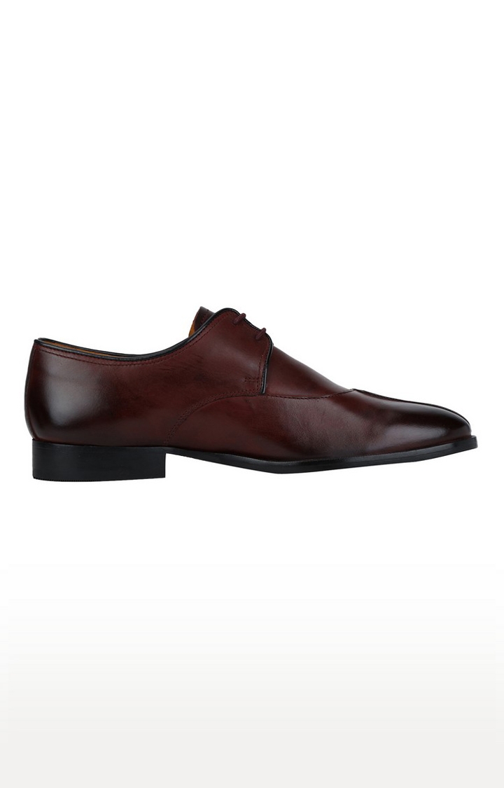 DEL MONDO | Del Mondo Genuine Leather Cherry Bordo Colour Lace Up Shoe For Mens 1
