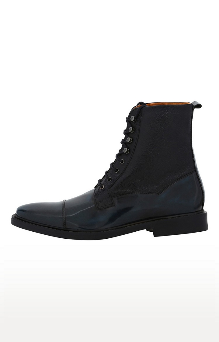 DEL MONDO | Del Mondo Genuine Leather Black & Red Brown Colour Oxford Lace Up Boots For Mens 2