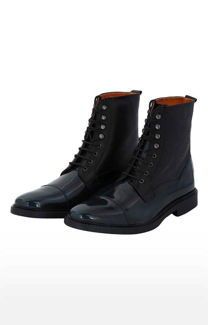 DEL MONDO | Del Mondo Genuine Leather Black & Red Brown Colour Oxford Lace Up Boots For Mens 4
