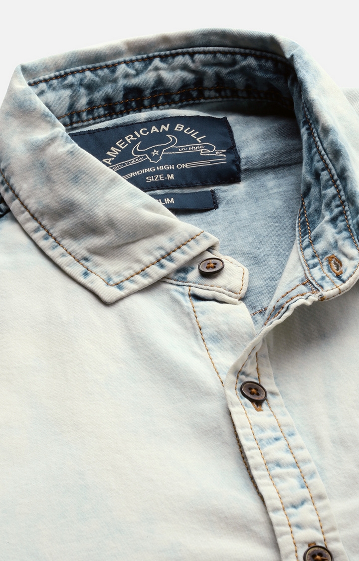 American Bull | Blue Solid Casual Shirts 4