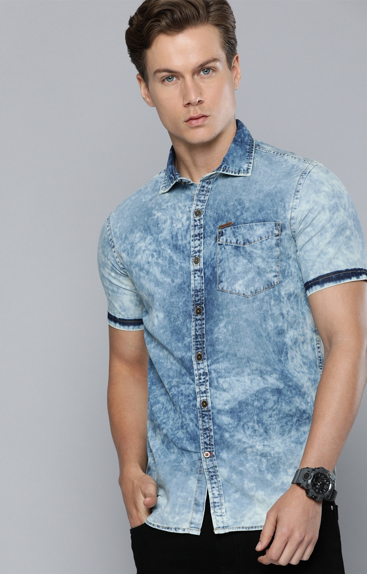 American Bull | Blue Solid Casual Shirts 2