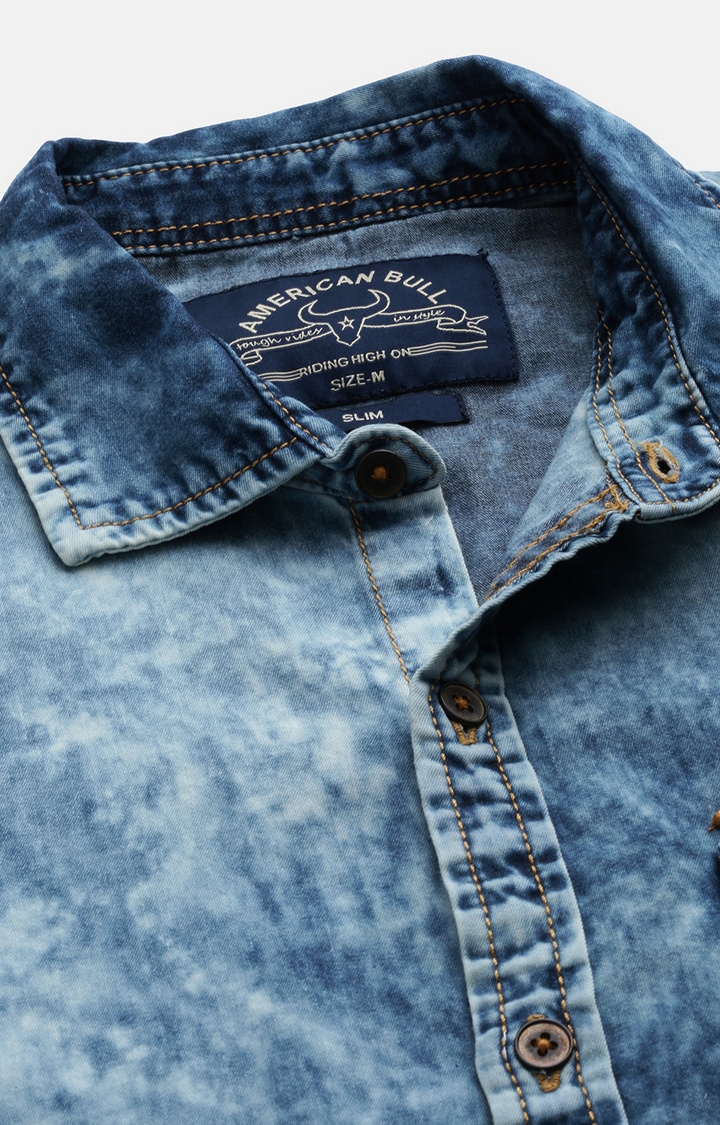 American Bull | Blue Solid Casual Shirts 4