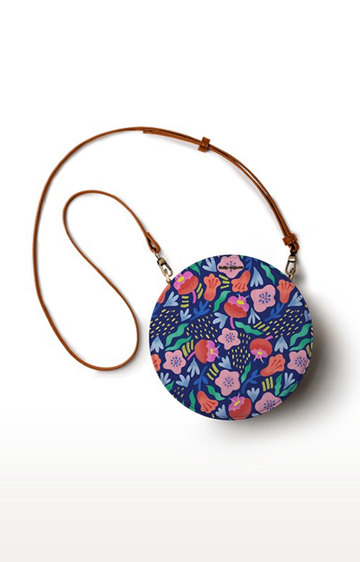 Flower Petal Round Messenger Bag, Crossbody bag, Sling bag, Clutch bag -  Afrikrea
