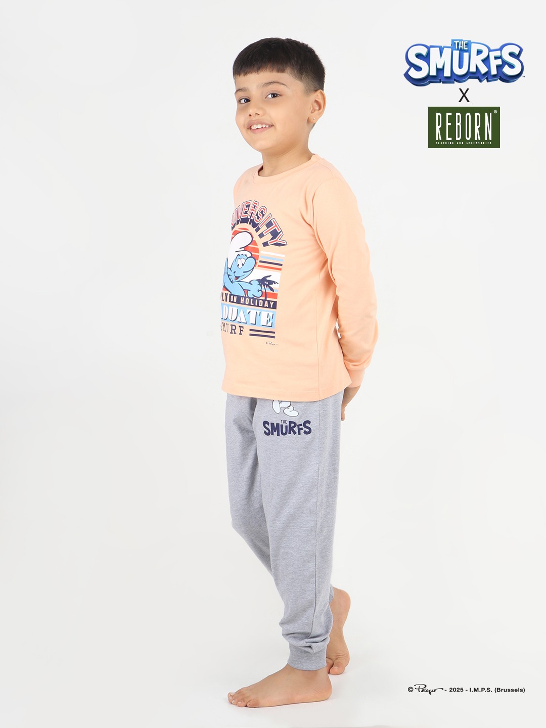 Boys 2 piece printed jogger lounge set- Sky Blue