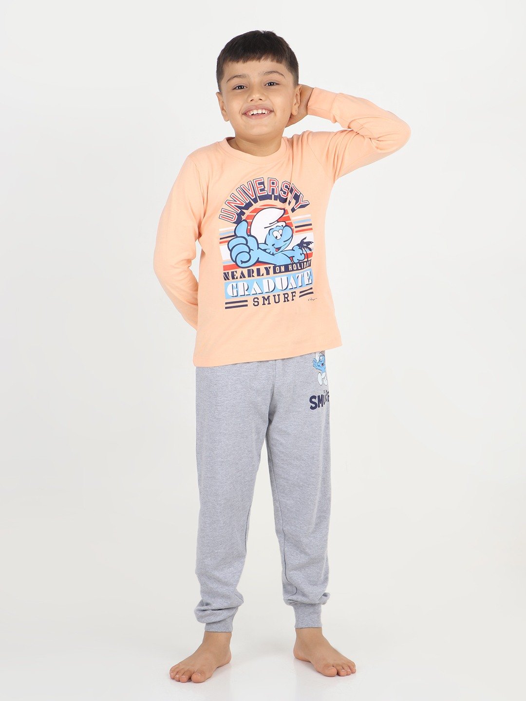 Boys 2 piece printed jogger lounge set- Sky Blue