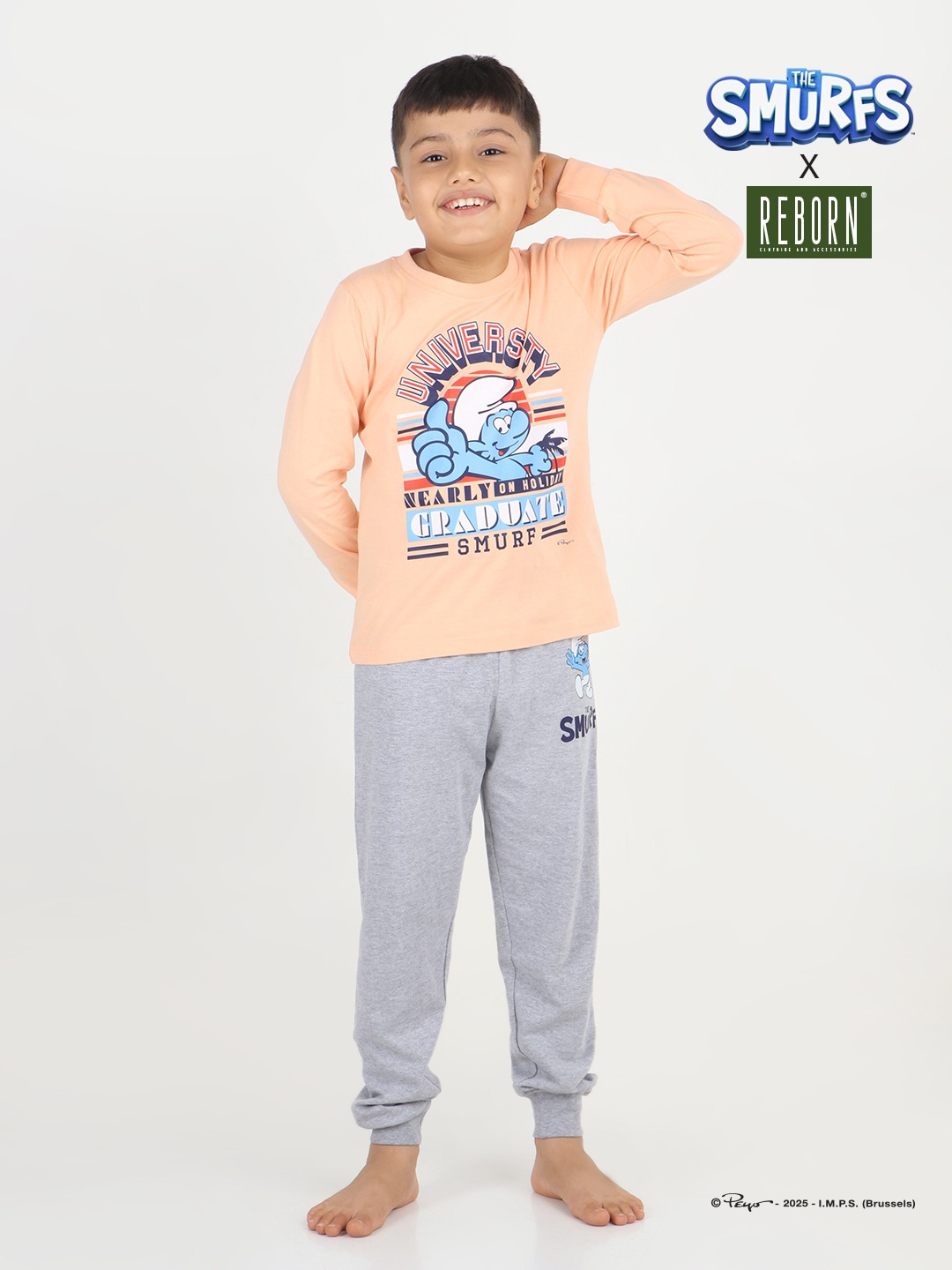 Boys 2 piece printed jogger lounge set- Sky Blue