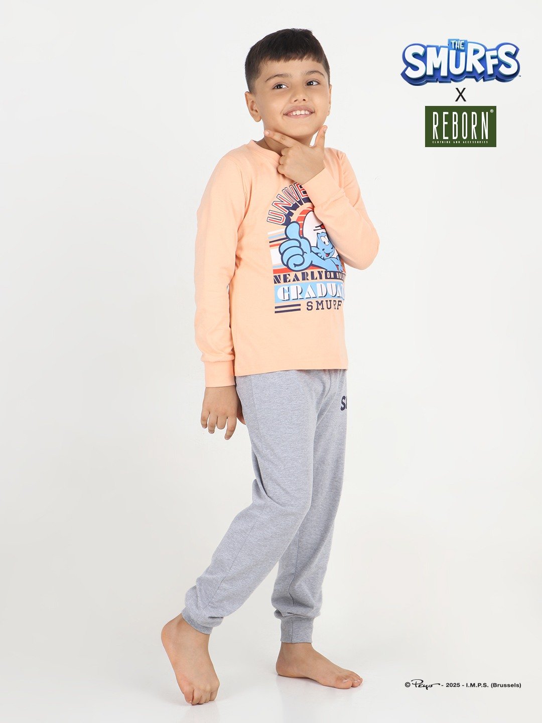 Boys 2 piece printed jogger lounge set- Sky Blue