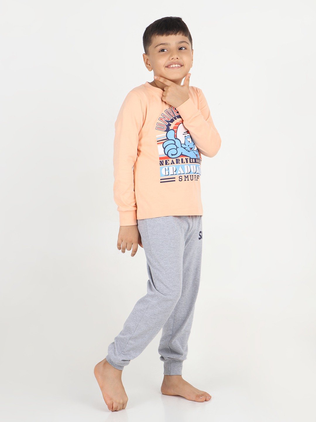 Boys 2 piece printed jogger lounge set- Sky Blue