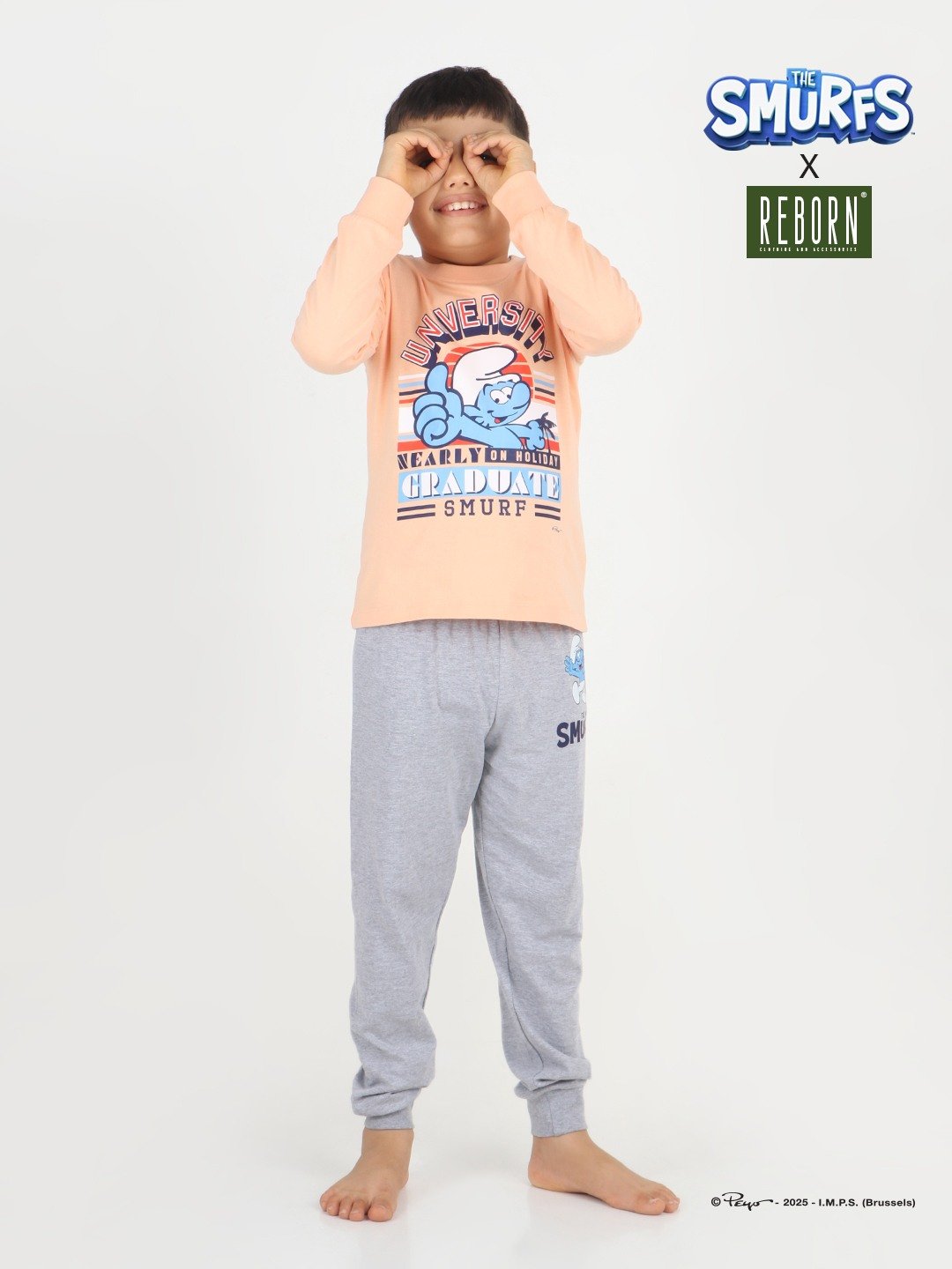 Boys 2 piece printed jogger lounge set- Sky Blue