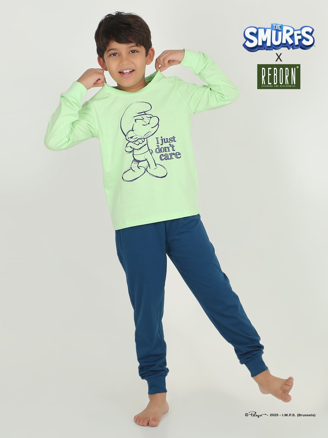 Boys 2 piece printed jogger lounge set- Pistachio Green