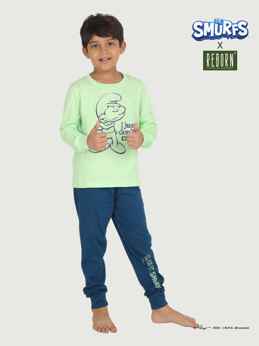 Boys 2 piece printed jogger lounge set- Pistachio Green