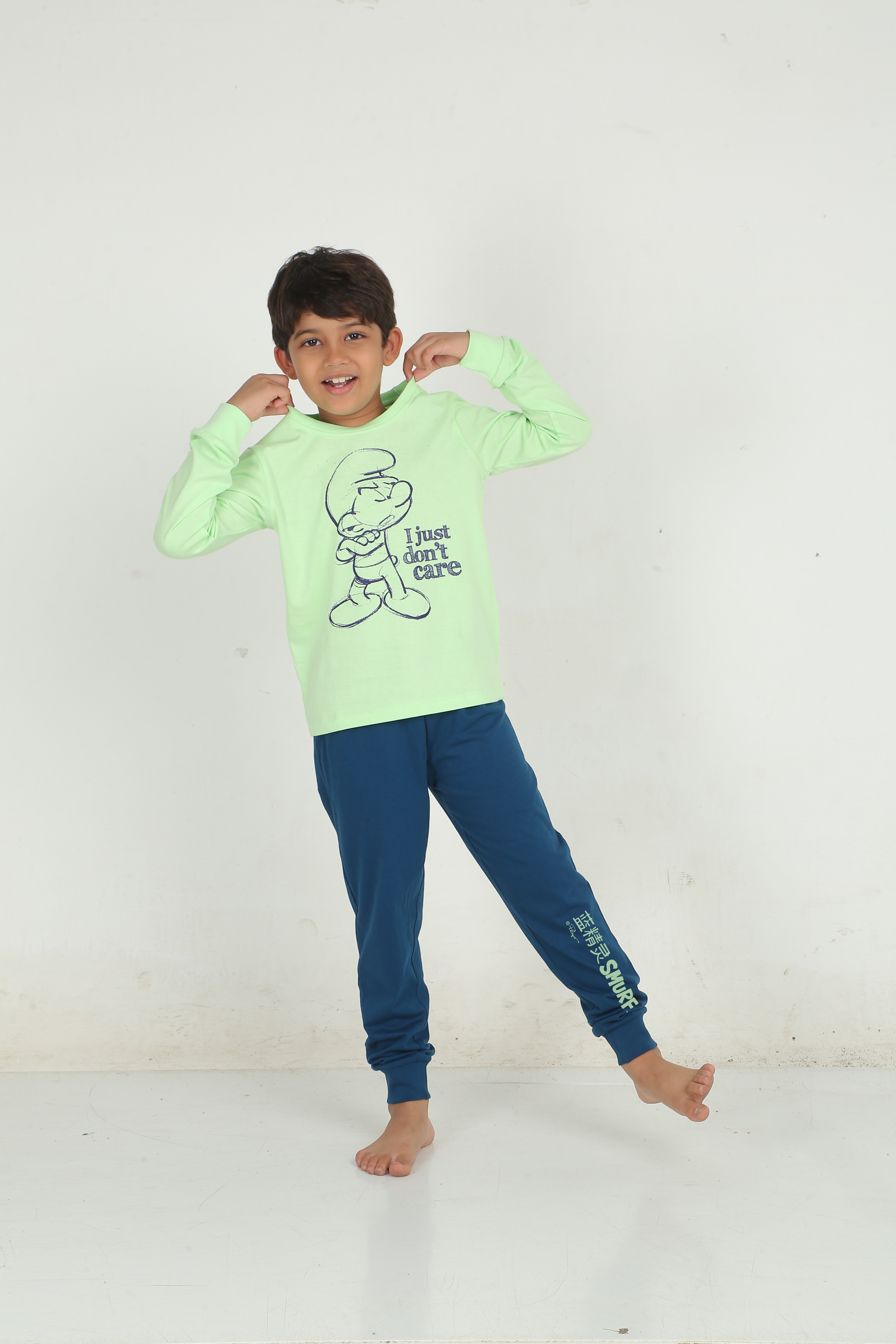 Boys 2 piece printed jogger lounge set- Pistachio Green