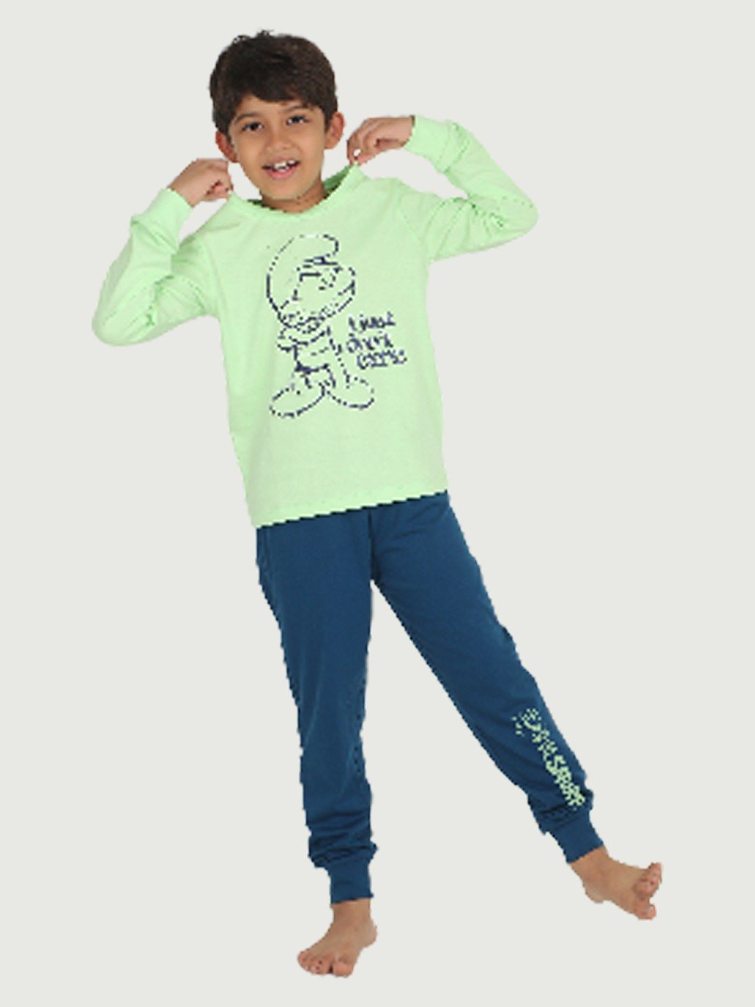 Boys 2 piece printed jogger lounge set- Pistachio Green