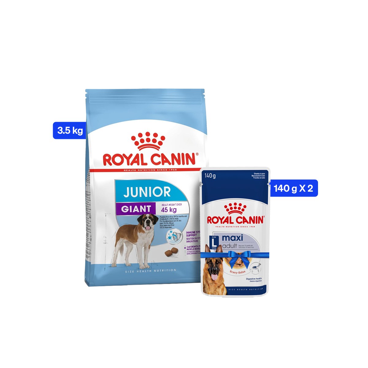 Royal Canin Giant Junior Dry Dog Food - 3.5 Kg + Wet Food