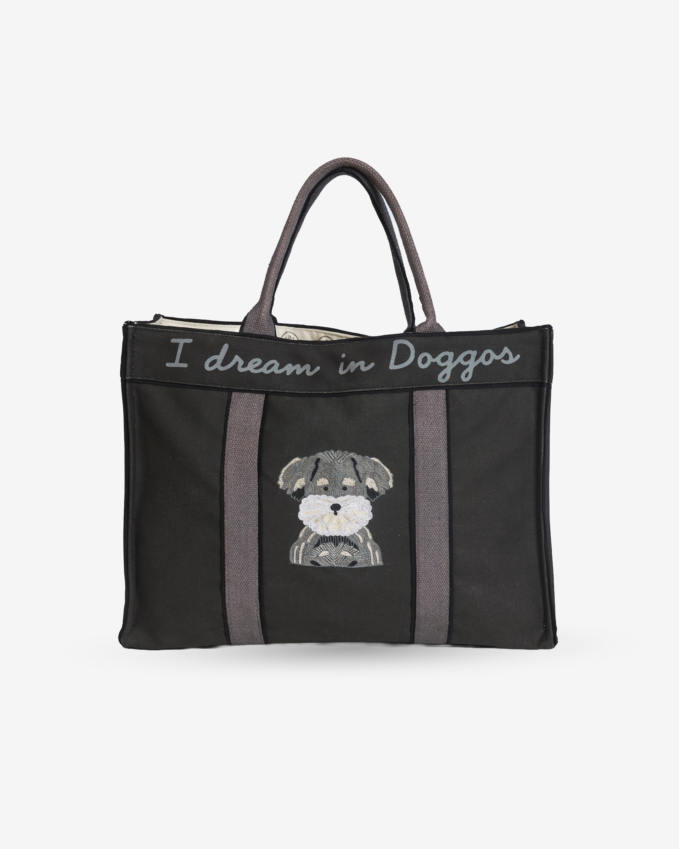 Dog-Embroidered Tote