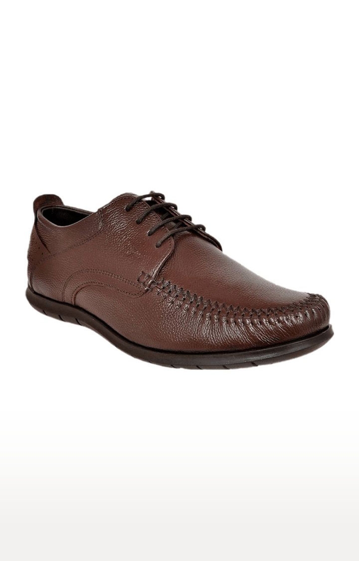 Allen Cooper | Men's Brown Leather Casual Lace-ups 0