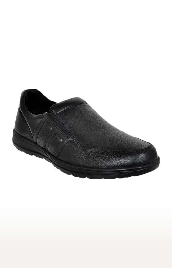 Men's Black Leather Formal Slip-ons