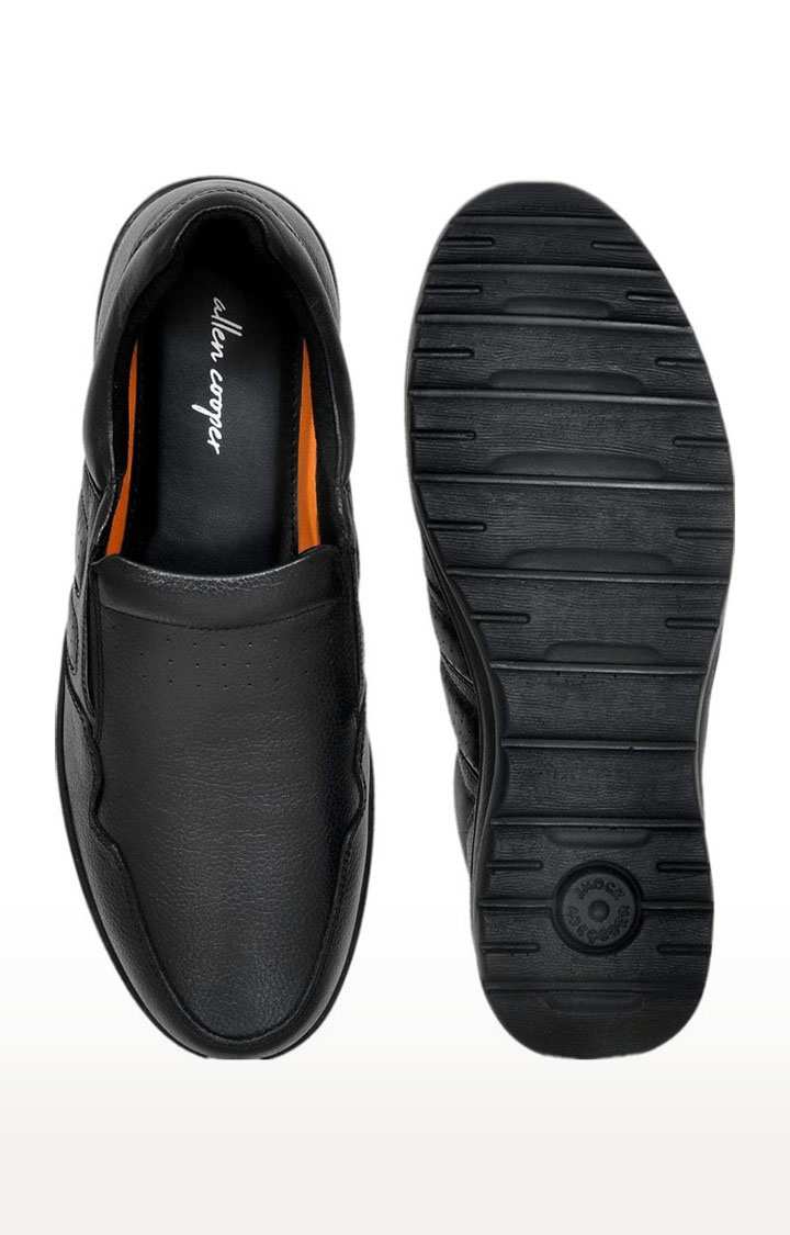 Men's Black Leather Formal Slip-ons