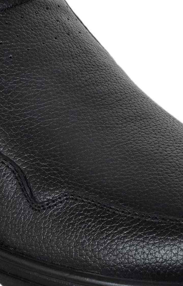 Men's Black Leather Formal Slip-ons