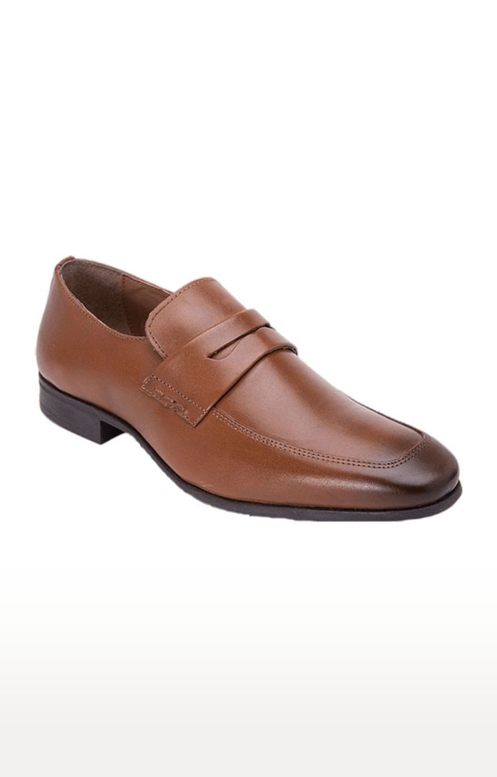 Allen Cooper | Men's Brown Leather Formal Slip-ons 0