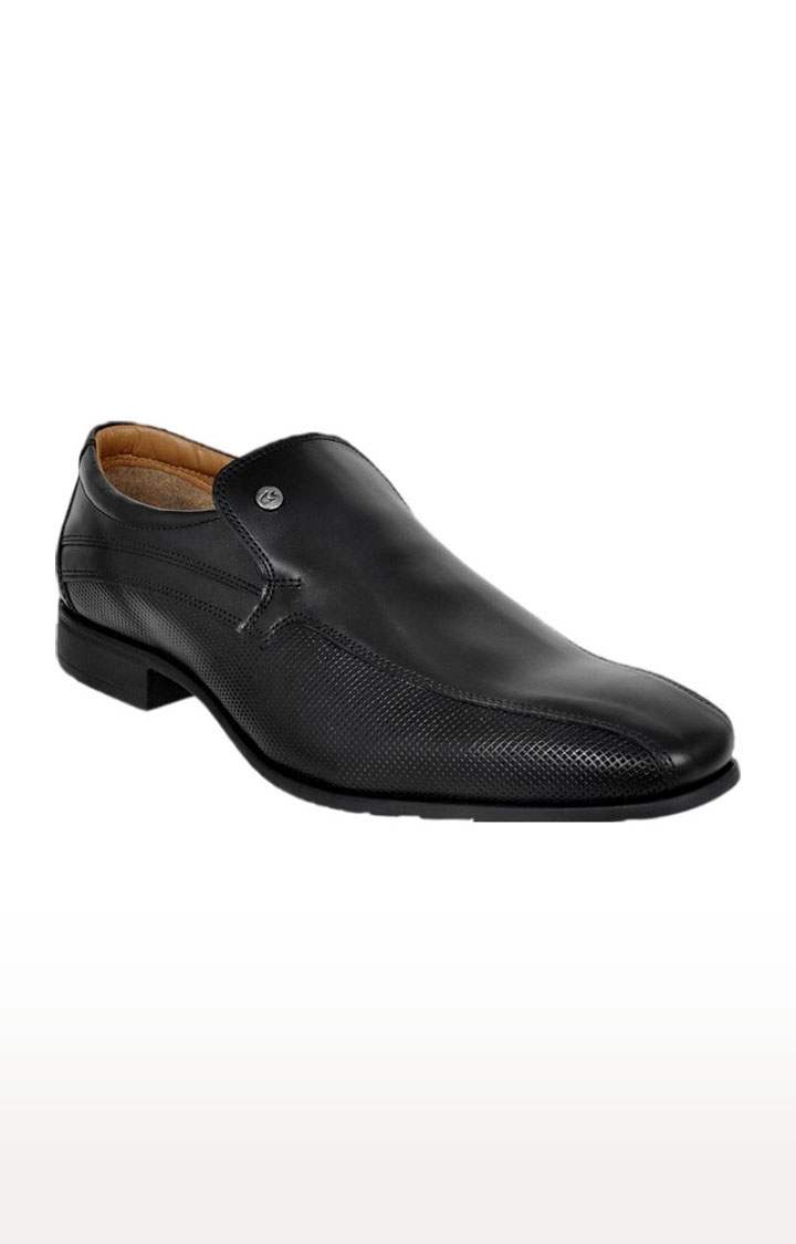 Allen Cooper | Men's Black Leather Formal Slip-ons 0