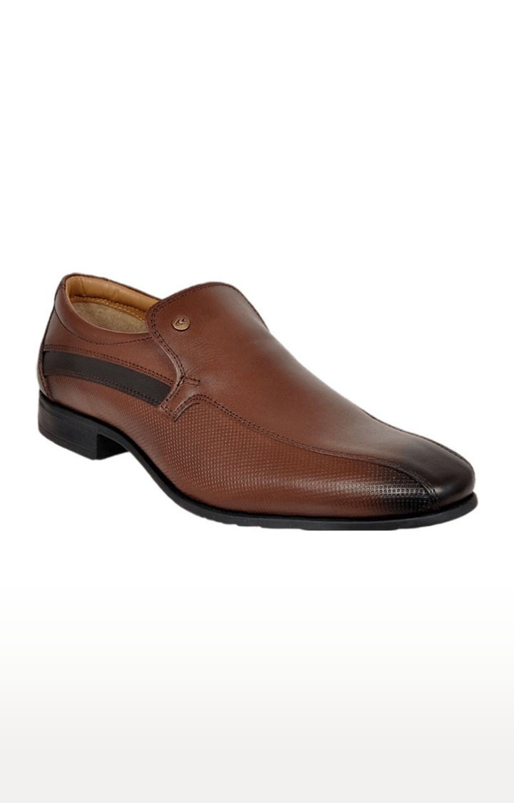 Allen Cooper | Men's Brown Leather Formal Slip-ons 0