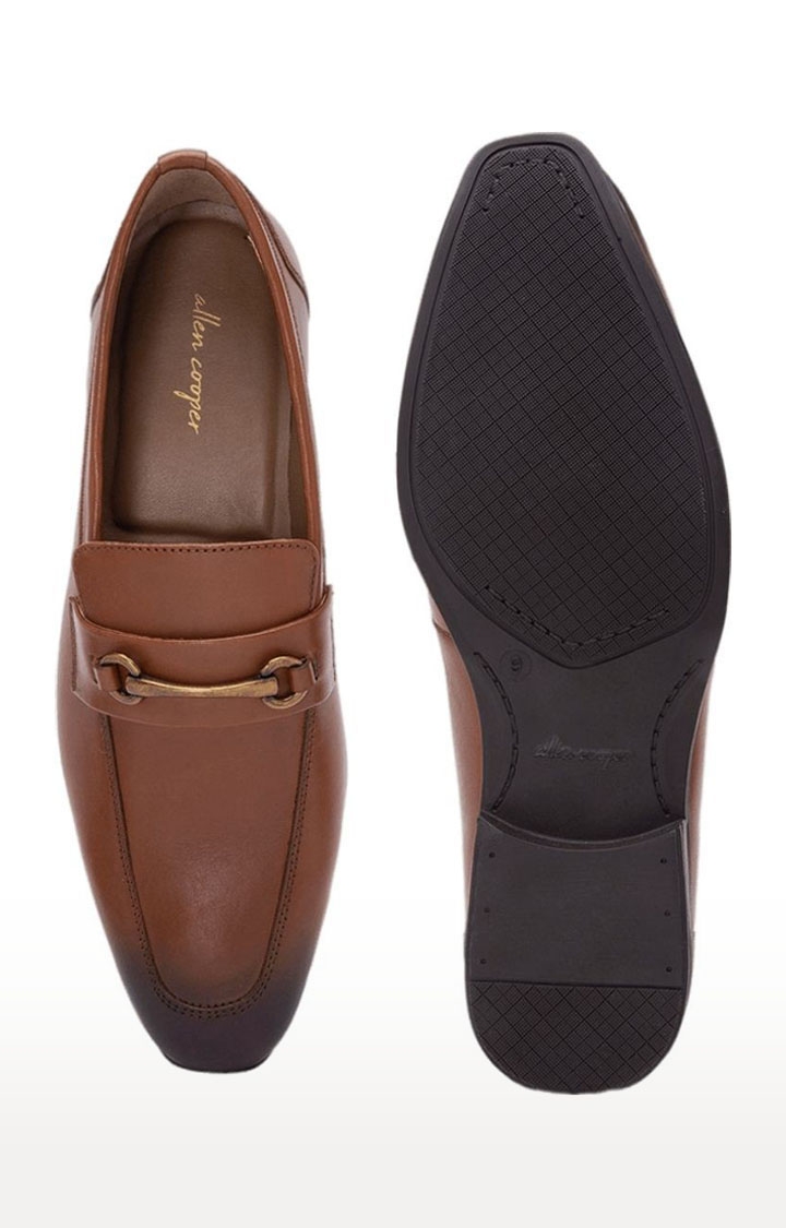 Allen Cooper | Men's Brown Leather Formal Slip-ons 2