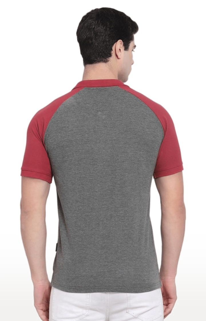 Allen Cooper | Men's Grey Cotton Solid Polo T-Shirt 3