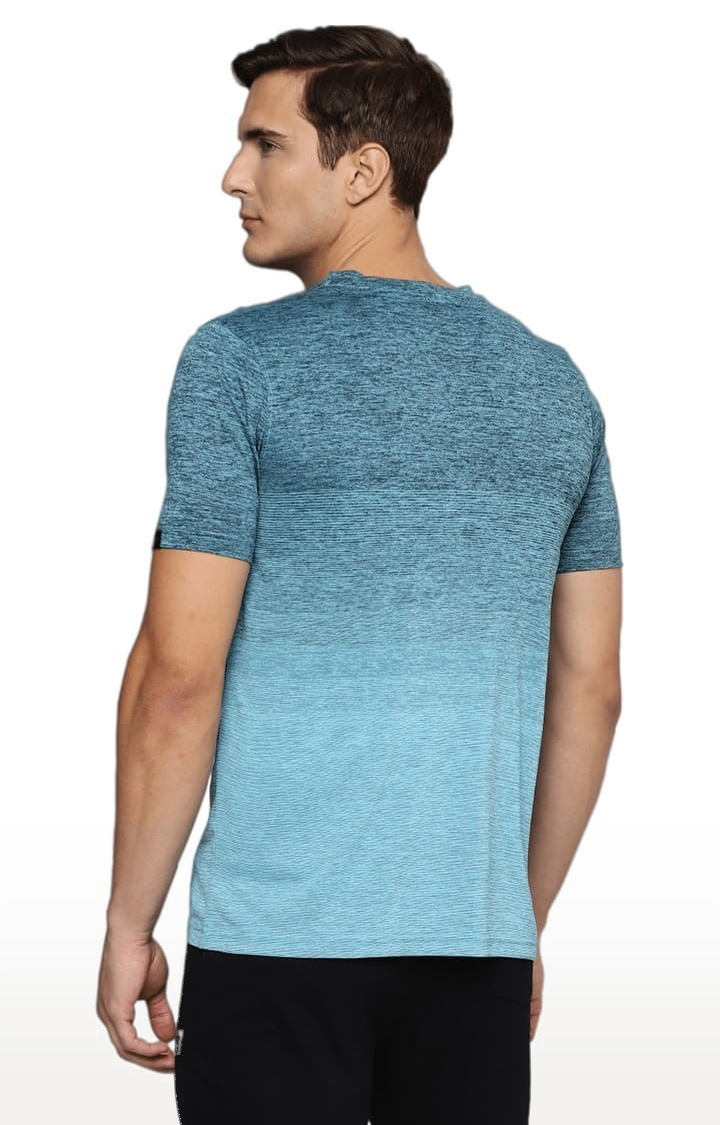Men's Green Polyester Melange Textured Activewear T-Shirts