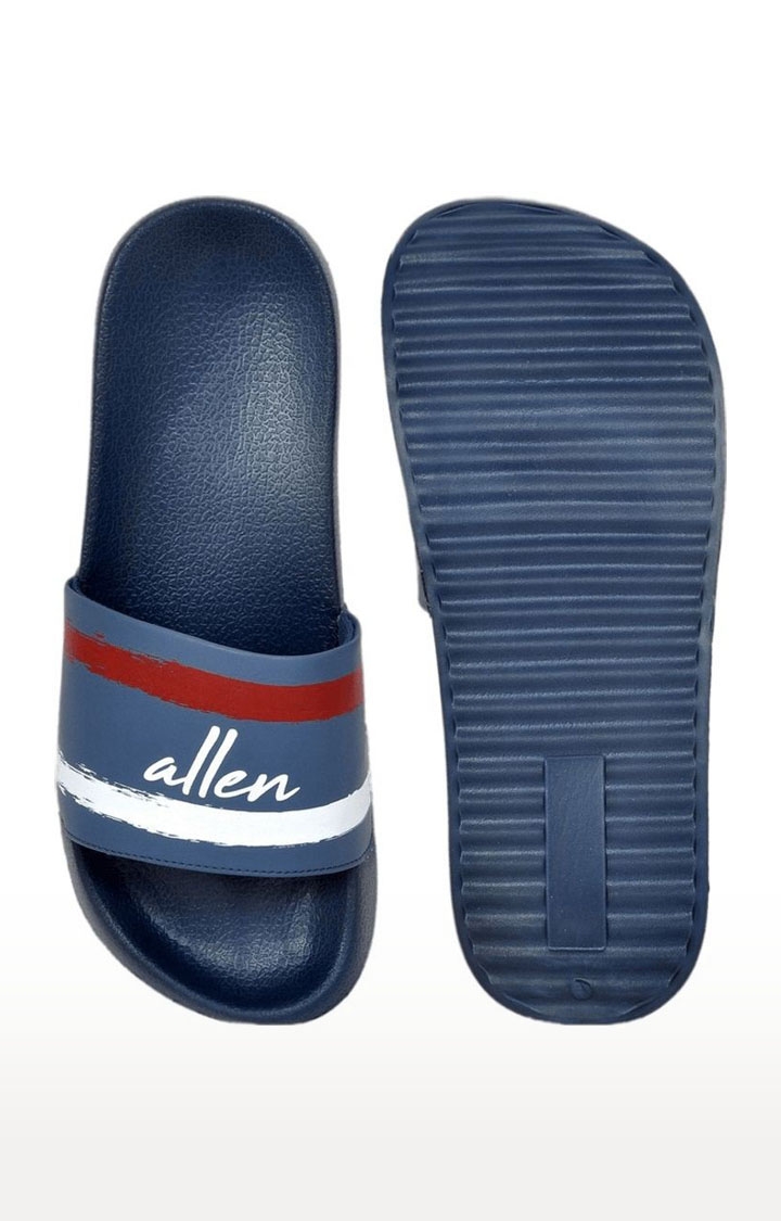 Allen Cooper | Men's Blue Rubber Flip Flops 2