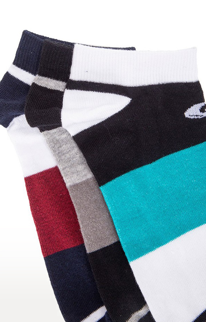 Allen Cooper Multi-Coloured Colourblock Pack of 3 Ankle Socks