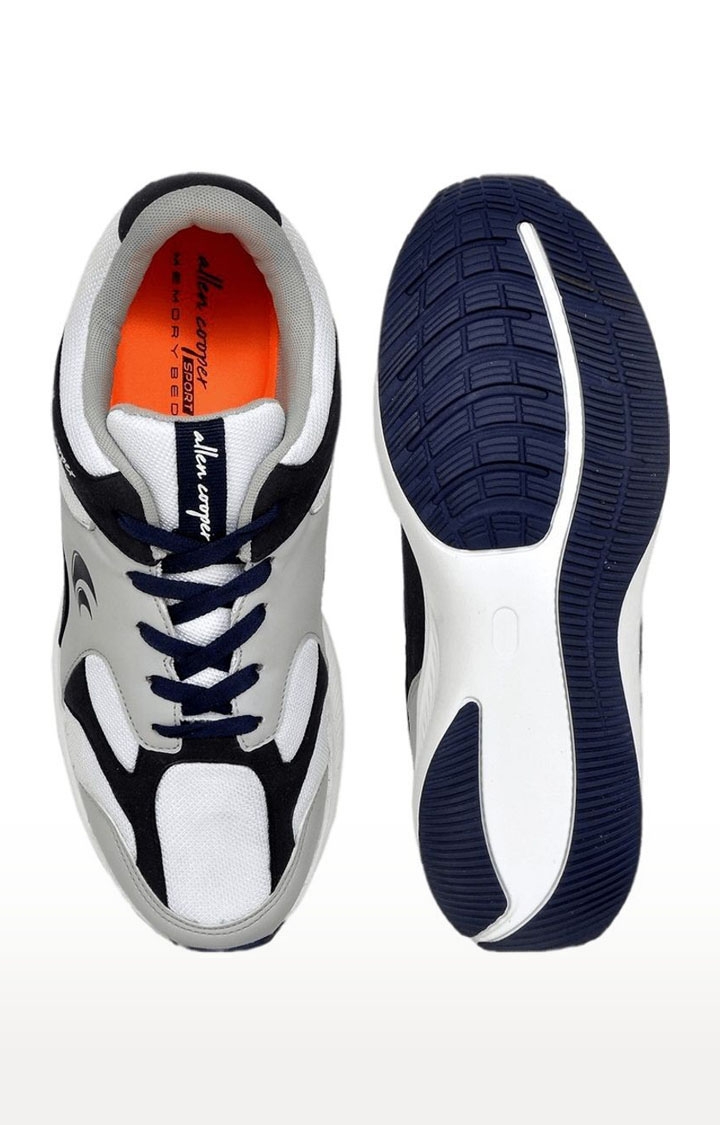 Allen Cooper | Men's White Mesh Running Shoes 2