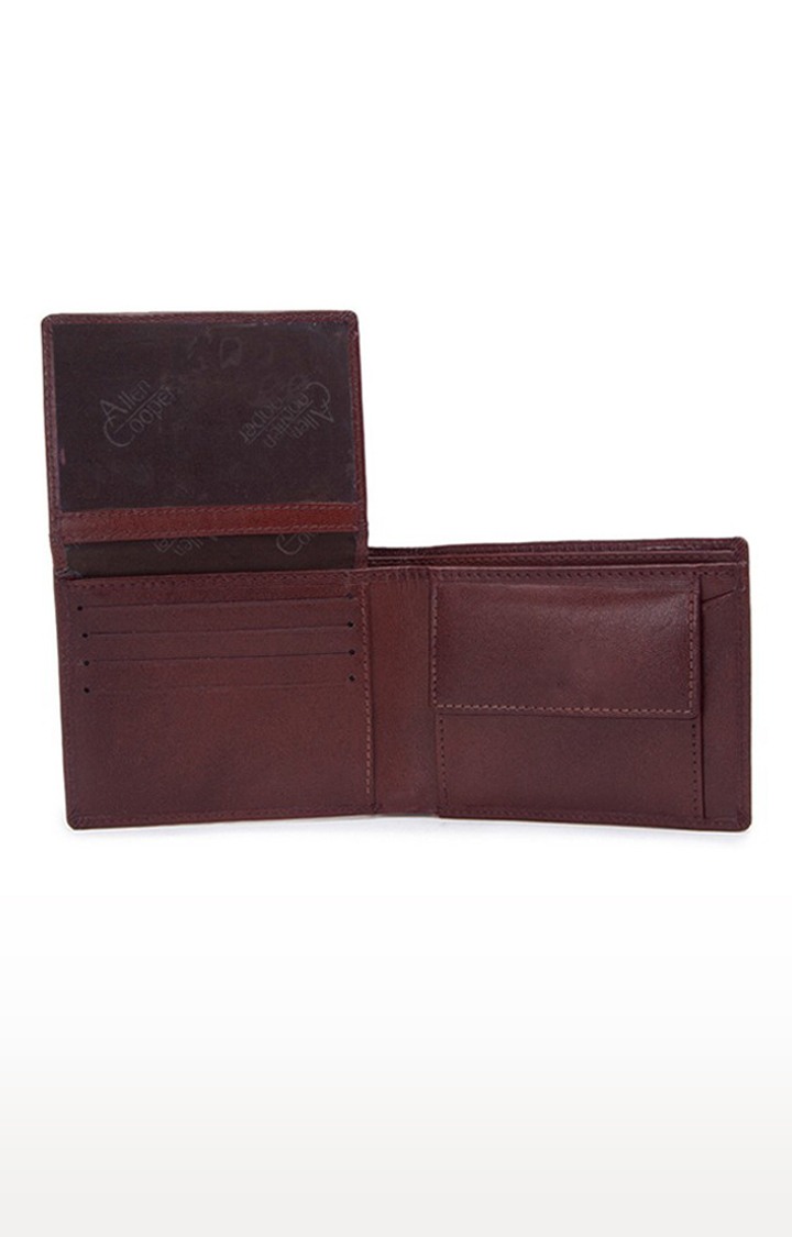 Allen Cooper Brown Leather Wallets For Men