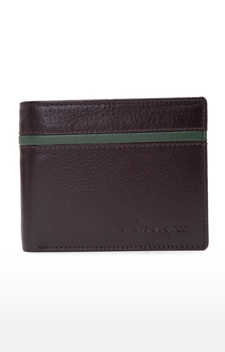 Allen Cooper Brown Leather Wallets For Men