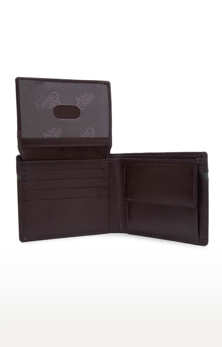 Allen Cooper Brown Leather Wallets For Men