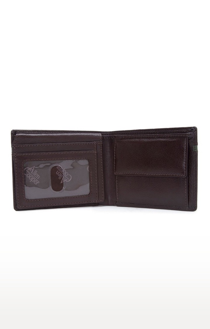 Allen Cooper Brown Leather Wallets For Men