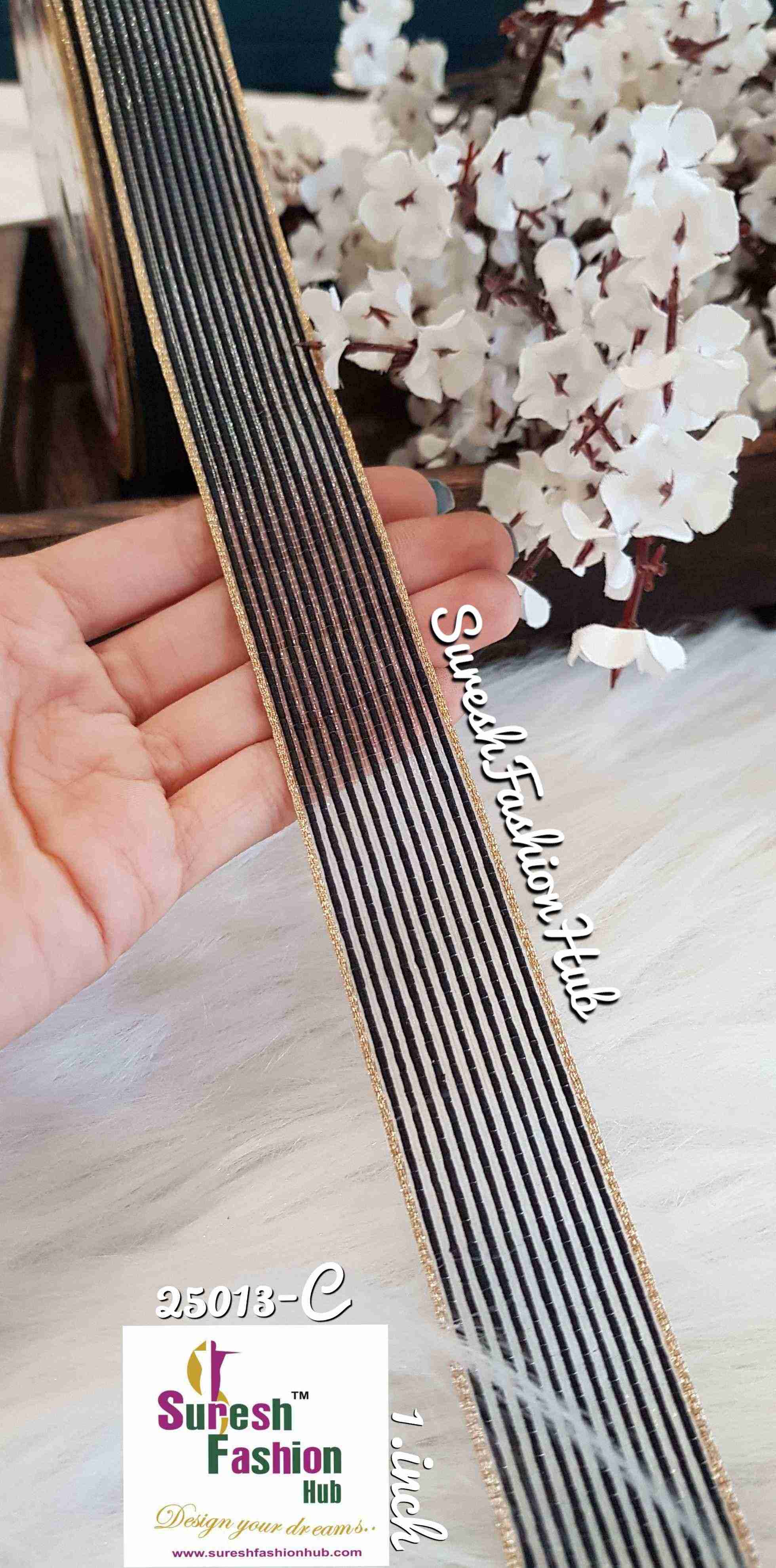 Black Color Decorative Thick Strap Trim