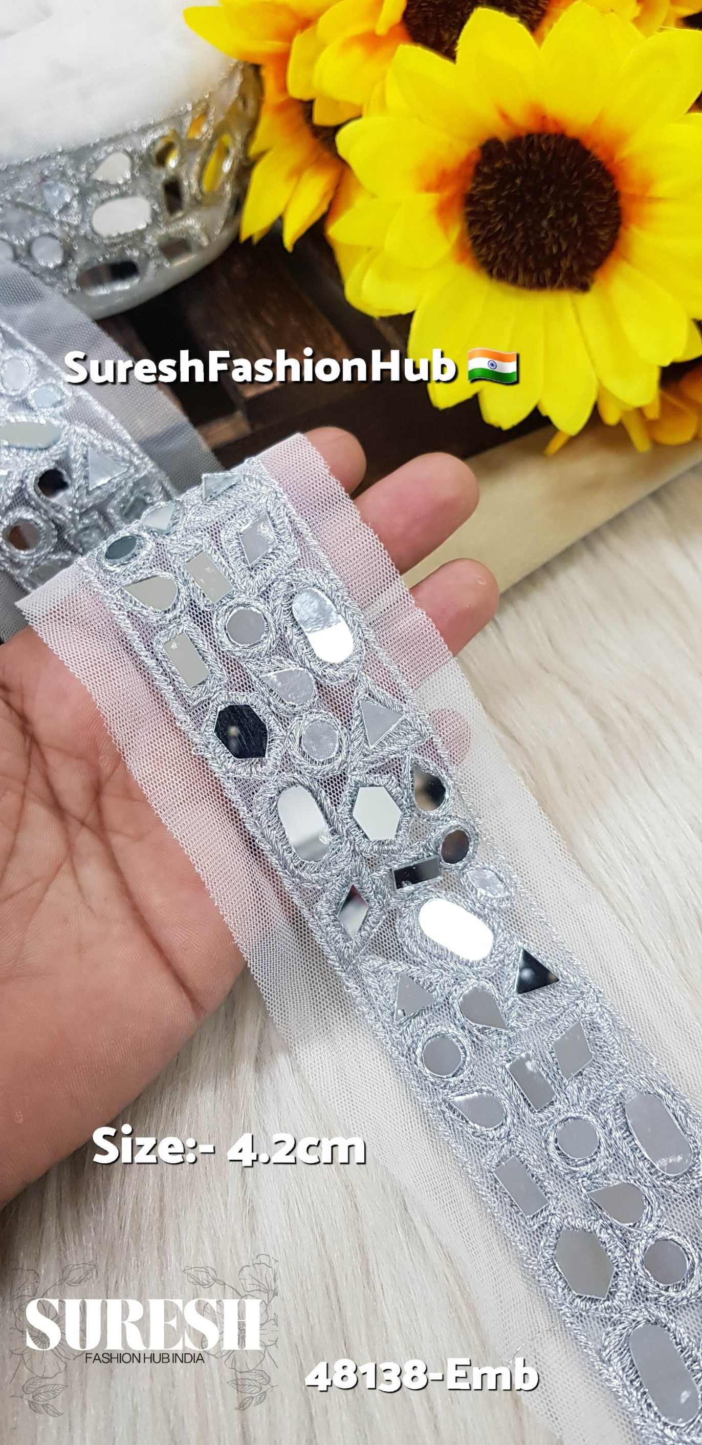  Geometric Elegance Silver Mirror Lace