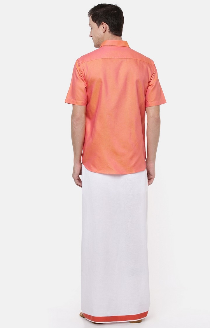 Ramraj Cotton | Orange Solid Ethnic Suits Set 1