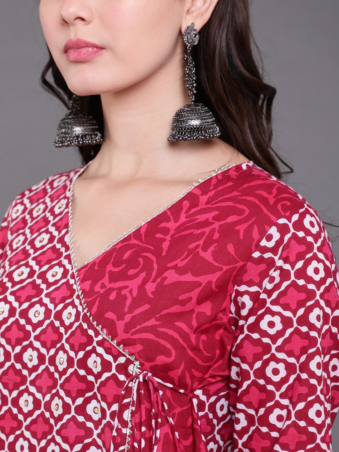 Cotton Block Printed Angarkha Kurta