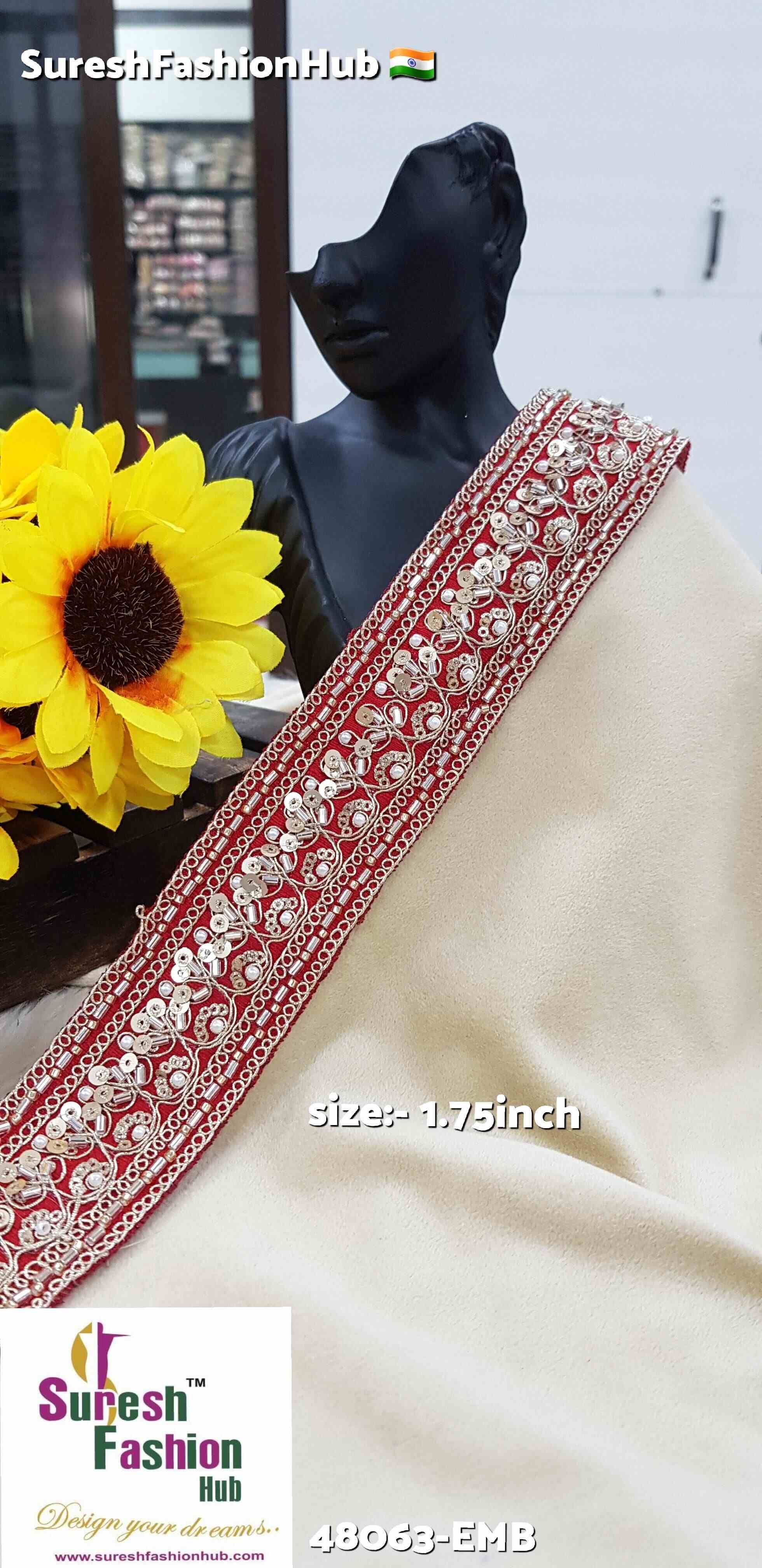 Red Floral Fabric Lace