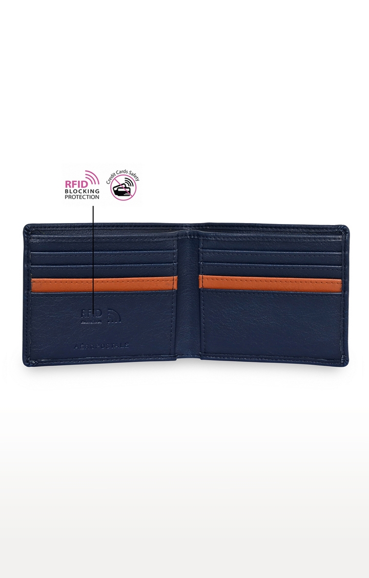 Aeropostale | Aeropostale Thomas Men's Wallet Slim Fit Vegan Leather (Blue) 4