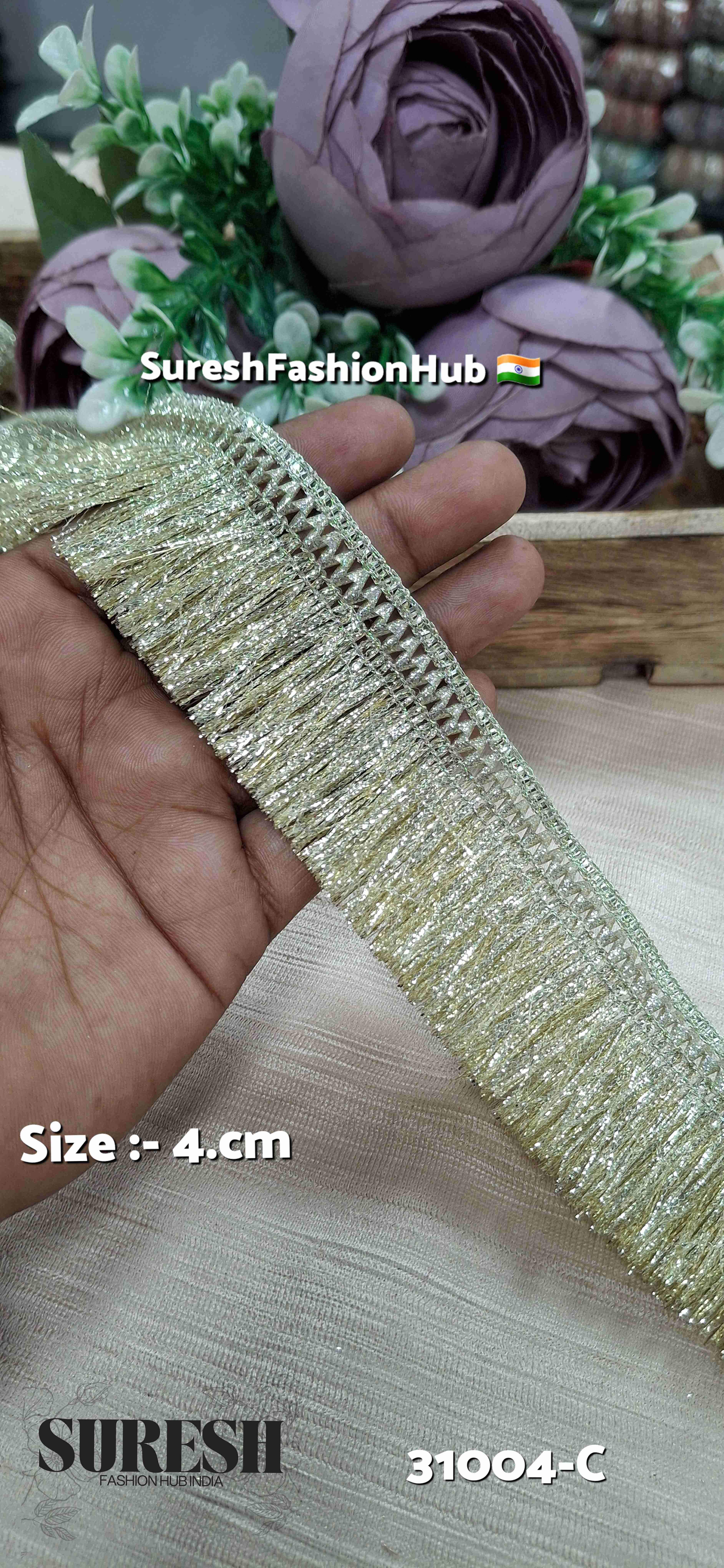 Light Gold Badla Fringe Lace