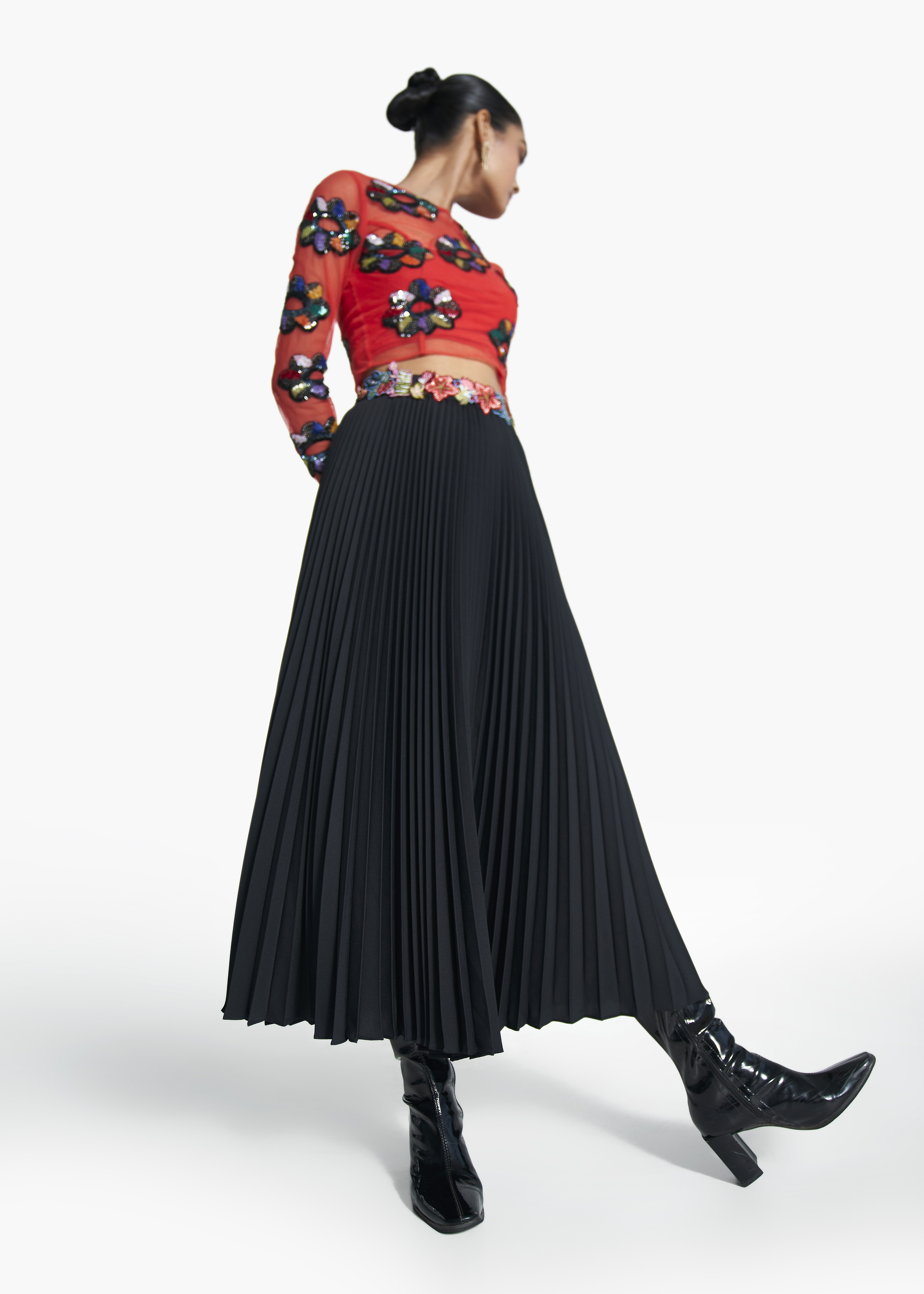 Jungle 3D Pleated Skirt
