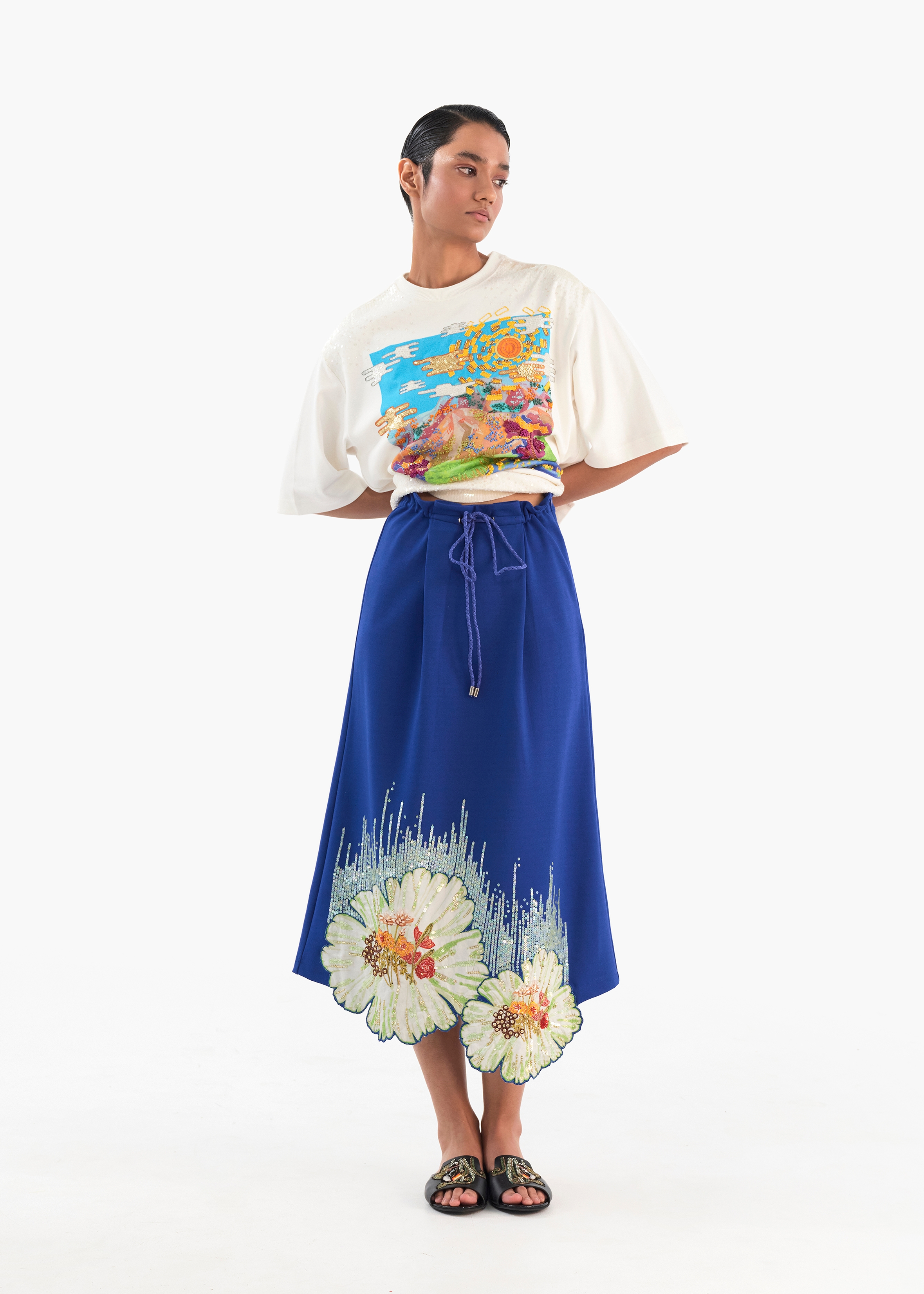 Carnation jersey skirt