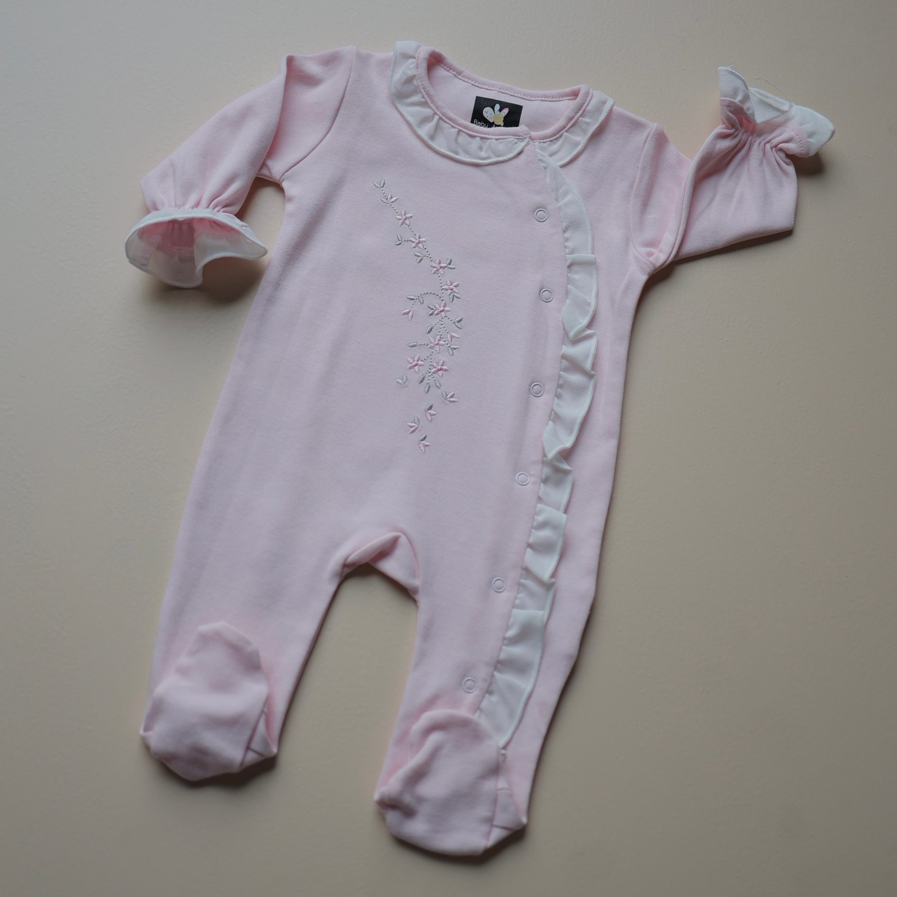 Pink Meadow Baby Romper